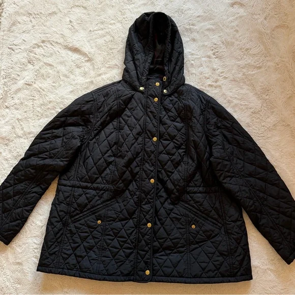 Barbour Millfire Tartan Collection Quilted Hooded Jacket - Picture 1 of 10